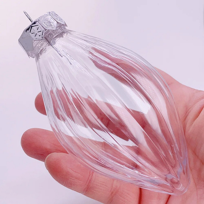 Akcija — 6 gab. — DIY, neplīstošs, caurspīdīgs mājas Ziemassvētku rotājums, bumbiņu rotājums 120*60 mm plastmasas piliens