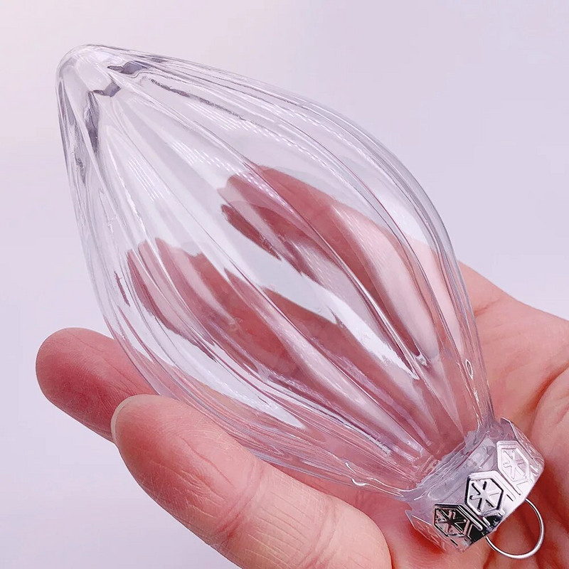 Akcija — 6 gab. — DIY, neplīstošs, caurspīdīgs mājas Ziemassvētku rotājums, bumbiņu rotājums 120*60 mm plastmasas piliens