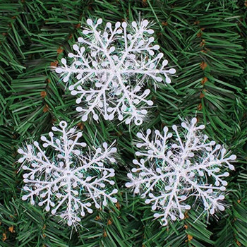 JOY-ENLIFE Коледна украса бяла изкуствена снежинка фалшива снежинка Украшение за коледно дърво Украса за Нова година 2020