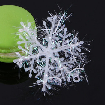 Χριστουγεννιάτικα στολίδια με νιφάδα χιονιού 6τμχ/σετ Κρεμαστά Λευκά Glitter Crafts Supplies for Winder Εσωτερική διακόσμηση αυλής κήπου