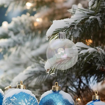 18 τμχ 3/4/5/6 εκ. Χριστουγεννιάτικη Διαφανής Μπάλα Πλαστική Μπιχλιμπίδι Χριστουγεννιάτικα Δέντρα Κρεμαστά Στολίδια Πρωτοχρονιάτικο Πάρτυ