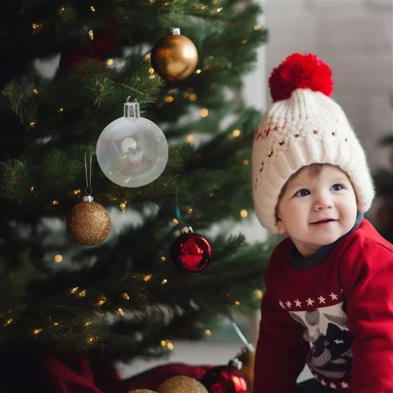 18 komada 3/4/5/6 cm božićna prozirna kuglica plastična kuglica božićno drvce viseći ukrasi novogodišnja zabava