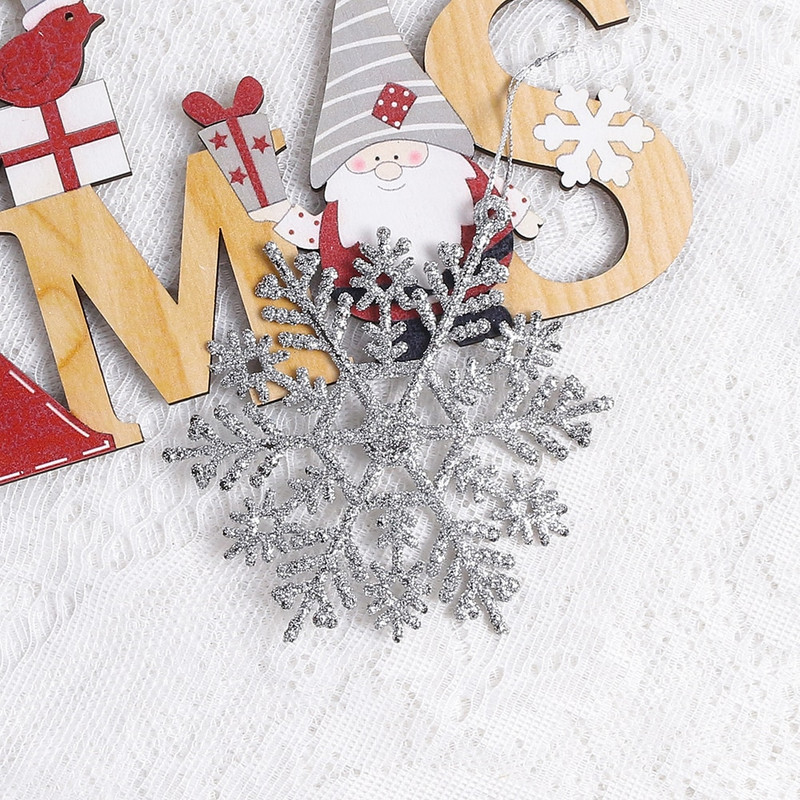 Božićni ukrasi od 3/6 komada umjetne snježne pahuljice Privjesak za božićno drvce za uređenje doma Navidad Oprema za zabavu za Novu godinu 2023.