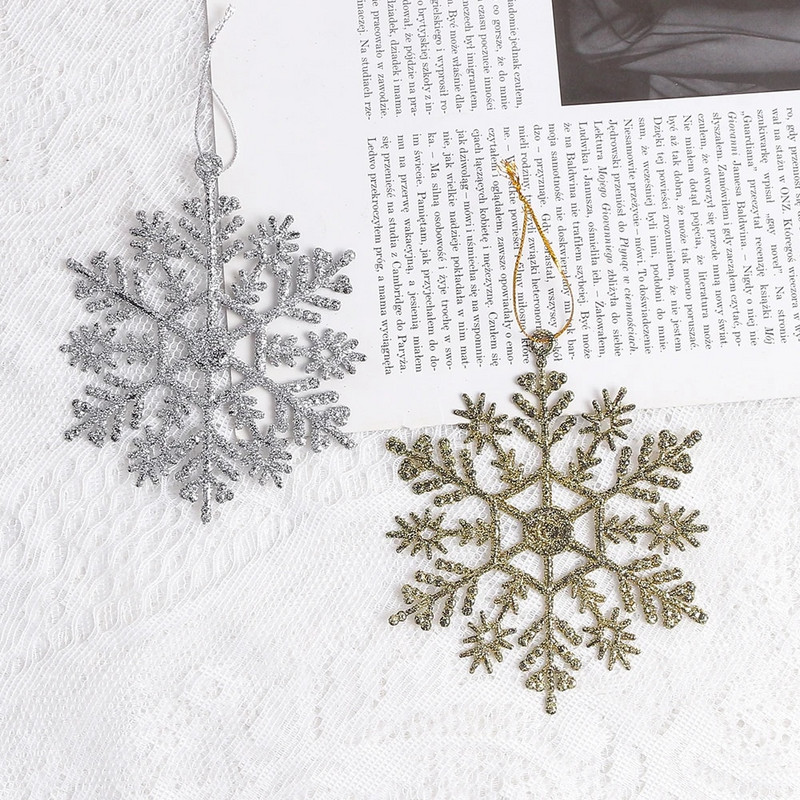 Božićni ukrasi od 3/6 komada umjetne snježne pahuljice Privjesak za božićno drvce za uređenje doma Navidad Oprema za zabavu za Novu godinu 2023.