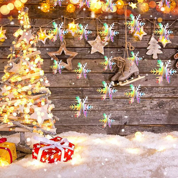 3M Laser Χάρτινο Snowflakes String Τρισδιάστατο μενταγιόν από χαρτόνι νιφάδα χιονιού Κρεμαστό παράθυρο οροφής γιρλάντα Κρεμαστά στολίδια Χριστουγεννιάτικο πάρτι
