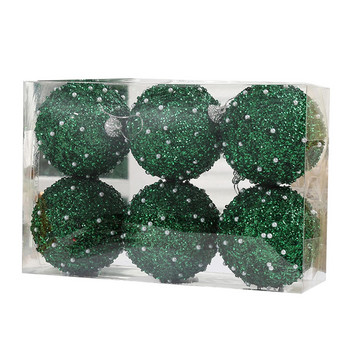 6 бр. 8 см орнаменти за коледни топки Блестящи коледни топки Декорации за елхи за празнични консумативи за сватбено тържество Новогодишен подарък Navidad
