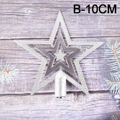 1 gab Zelts Sudraba Sarkana Zvaigzne Ziemassvētku eglīte Top Zvaigzne 3D Piecpunktu Zvaigzne Ziemassvētku Mājas Galda virsma Ziemassvētku Dekorācija Priecīgus Ziemassvētkus