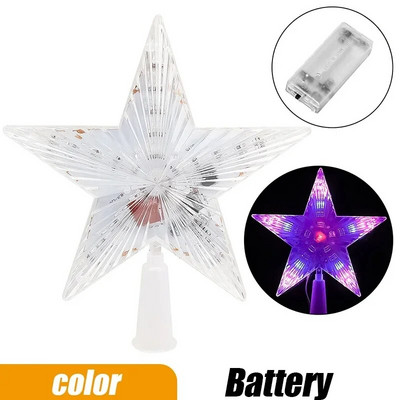 Ziemassvētku zvaigžņu egles virskārtas gaismas LED kvēlojoša zvaigžņu lampa dzirkstoša nakts gaisma Ziemassvētku eglīšu galotņu rotājumi Jaungada mājas ballīšu dekors