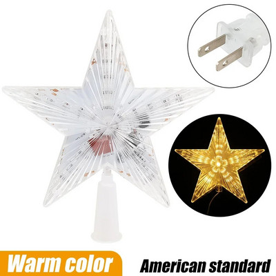 Ziemassvētku zvaigžņu egles virskārtas gaismas LED kvēlojoša zvaigžņu lampa dzirkstoša nakts gaisma Ziemassvētku eglīšu galotņu rotājumi Jaungada mājas ballīšu dekors