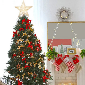 Орнаменти за коледно дърво Топ звезди LED светлинна лампа Коледни декорации за дома Коледни елхи Нова година 2022 Navidad Natal Noel
