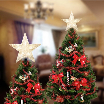 Орнаменти за коледно дърво Топ звезди LED светлинна лампа Коледни декорации за дома Коледни елхи Нова година 2022 Navidad Natal Noel