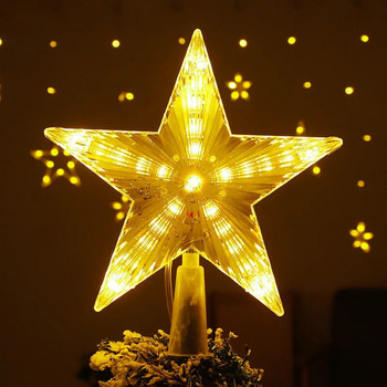 Χριστουγεννιάτικο δέντρο 15LED Top Light Led Glowing Star Light Πεντάγραμμο Χριστουγεννιάτικο Δέντρο Στολίδι Πρωτοχρονιάτικο Σπίτι Navidad 15cm