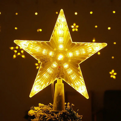 15LED Svjetlo na vrhu božićnog drvca Led svjetleća svjetleća zvijezda Pentagram Ukras za božićno drvce Novogodišnja dekoracija doma Navidad 15 cm