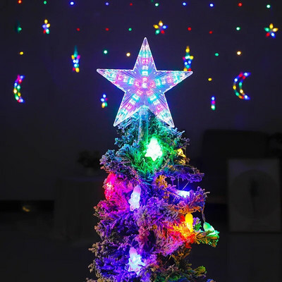 15LED Svjetlo na vrhu božićnog drvca Led svjetleća svjetleća zvijezda Pentagram Ukras za božićno drvce Novogodišnja dekoracija doma Navidad 15 cm