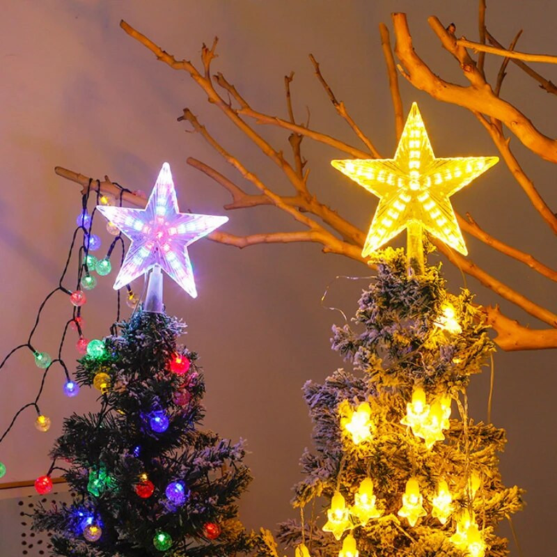 15LED Svjetlo na vrhu božićnog drvca Led svjetleća svjetleća zvijezda Pentagram Ukras za božićno drvce Novogodišnja dekoracija doma Navidad 15 cm