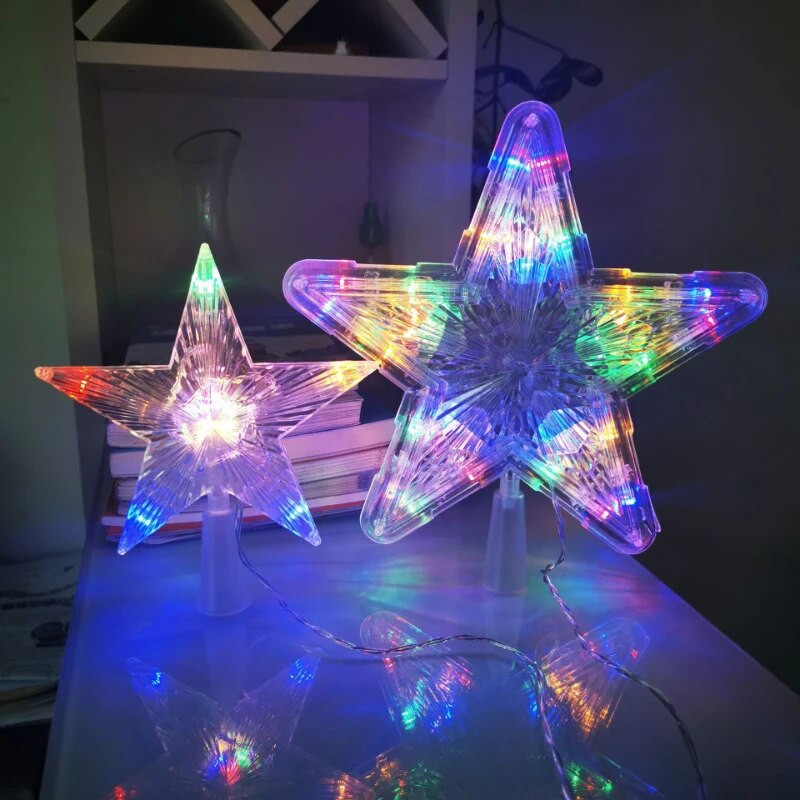 15LED Svjetlo na vrhu božićnog drvca Led svjetleća svjetleća zvijezda Pentagram Ukras za božićno drvce Novogodišnja dekoracija doma Navidad 15 cm