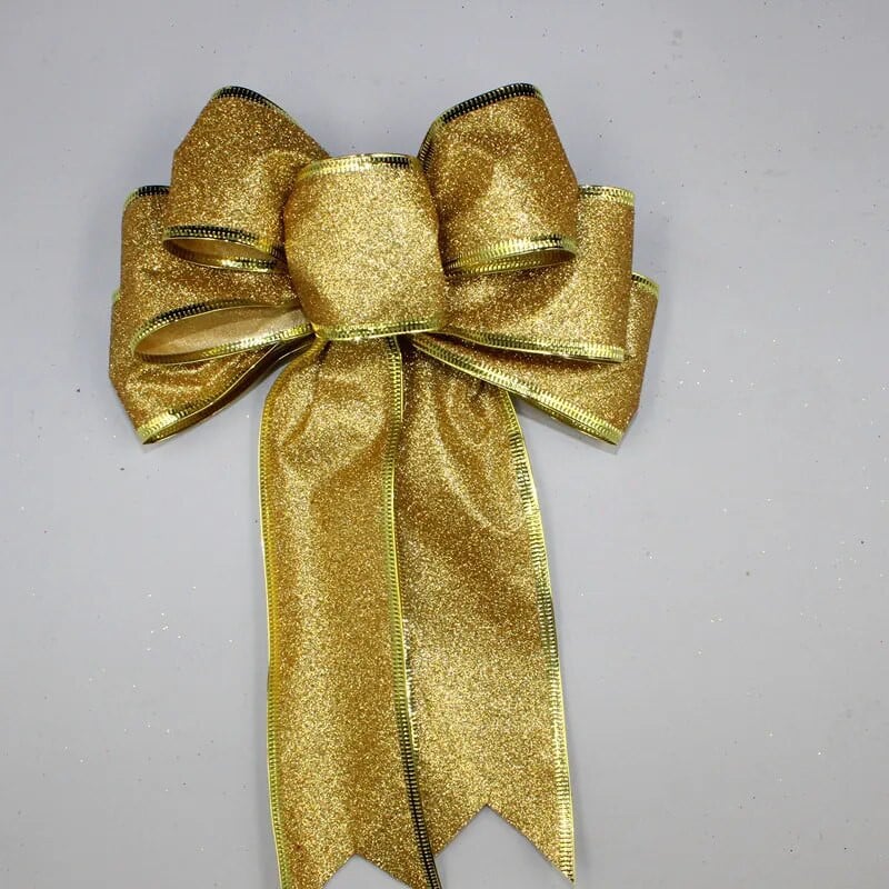 25 cm velika leptir kravata svjetlucava crveno srebrna zlatna božićna vrpca mašna božićno drvce mašne ukras ručno rađen božićni ukras