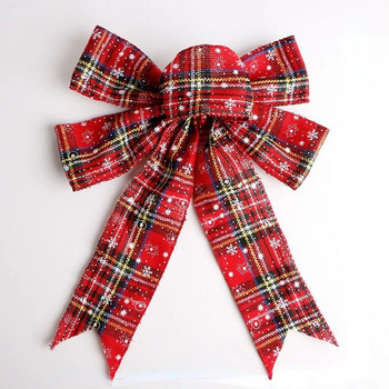Big Bowknot Χριστουγεννιάτικα Στολίδια Διακόσμηση Χριστουγεννιάτικου Δέντρου Φεστιβάλ Πάρτι Σπίτι Snowflake Lattice Bow Δώρο Καλά Χριστούγεννα 2021