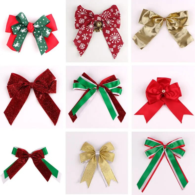 Big Bowknot Ziemassvētku rotājumi Ziemassvētku eglīšu rotāšanas festivāla ballīte Mājas Sniegpārsliņa Režģis Loka dāvana Priecīgus Ziemassvētkus 2021