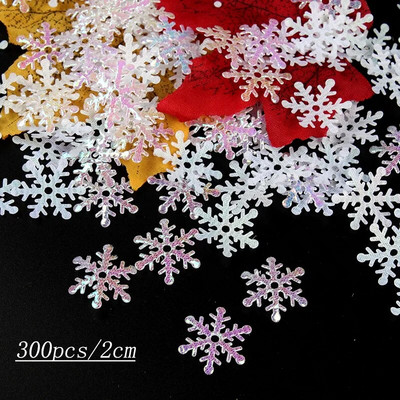 300 komada Snježne pahulje Zimska zemlja čuda Dekoracije za zabave Božićne umjetne pahulje Božićni ukrasi za vjenčanje od lažnog snijega