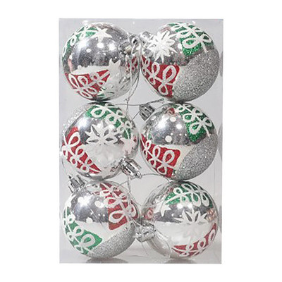 6kom/kutija Šarene božićne kuglice Ukrasi Božićno drvce Potrepštine za božićne rukotvorine Igruške Na Elku Girlanda Novogodnââ