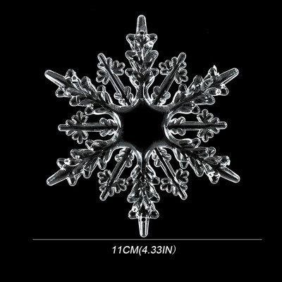 3gab/partija Akrila Ziemassvētku caurspīdīgi sniegpārsliņu rotājumi DIY Ziemassvētku eglītes piekaramie rotājumi Kulons ziemas ballīte Noel mājas dekors