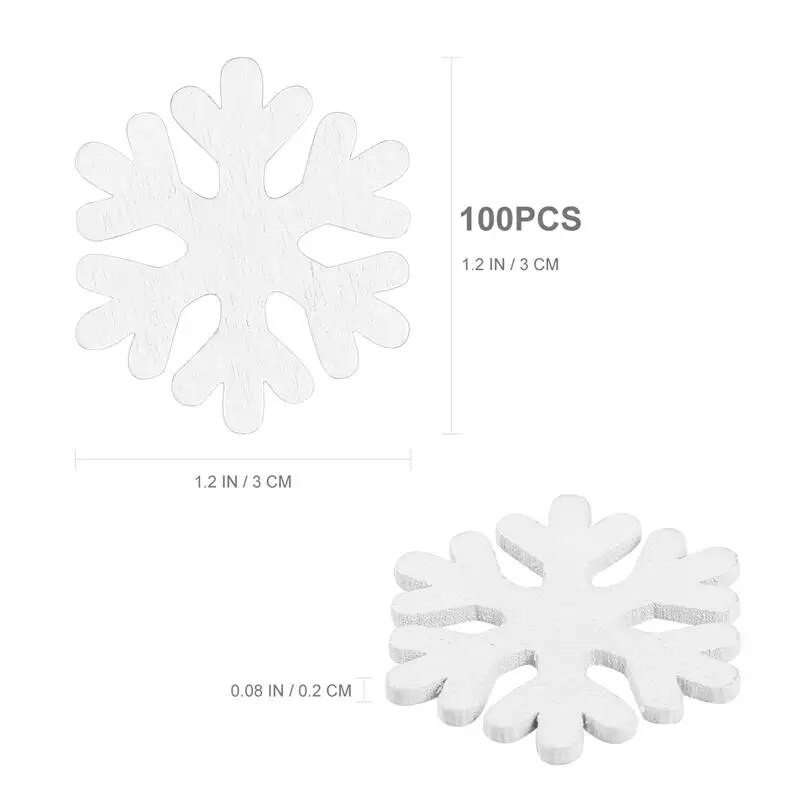100 gab koka sniegpārsla Ziemassvētku sniegpārslas Rotājumi Amatniecība Sniegpārsla Ziemassvētki Jaunais gads Ziemassvētku rotājumi DIY rokdarbu piederumi