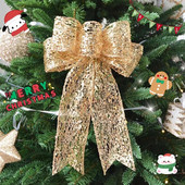 Velika svjetlucava božićna mašna Ukrasi za božićno drvce Ukrasi od lanene vrpce Mašna Ukrasi za božićno drvce Ukras za dom za božićnu zabavu