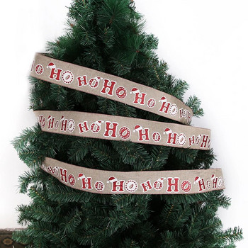 Χριστουγεννιάτικη κορδέλα HOHO 6.3CM*2M Χριστουγεννιάτικη διακόσμηση Χριστουγεννιάτικου δέντρου Διακόσμηση χριστουγεννιάτικων δέντρων DIY κορδέλες λινάτσας για χειροτεχνίες Χριστουγεννιάτικες προμήθειες