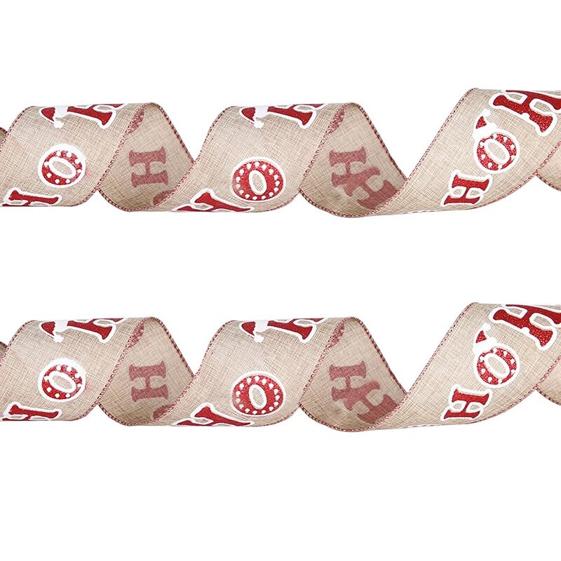 Ziemassvētku HOHO 6,3 CM * 2 M lente Ziemassvētku rotājumi Ziemassvētku eglīšu dekori DIY audekls lentes amatniecībai Ziemassvētku amatniecības piederumi