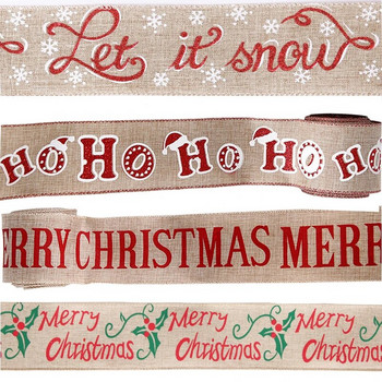6M Merry Christmas HOHO лента Коледна украса Панделки за занаятчийски декор за коледно дърво Направи си сам Коледни занаяти от чул