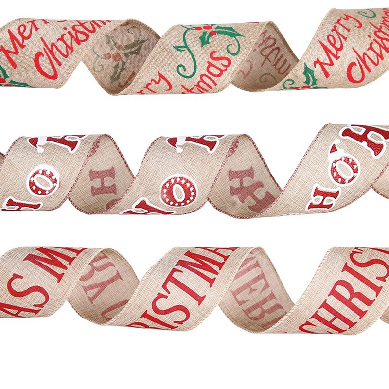 6 M Priecīgus Ziemassvētkus HOHO lente Ziemassvētku rotājumu lentes amatniecībai Ziemassvētku eglīšu dekorēšanai DIY audekls Ziemassvētku amatniecības piederumi