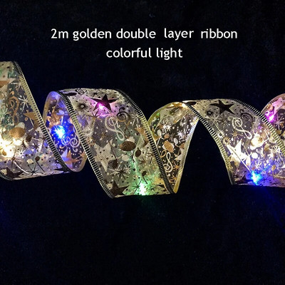 Új karácsonyi dekoráció karácsonyfa díszek újévi falablak ajándék dekoráció karácsonyi szalag LED lámpákkal