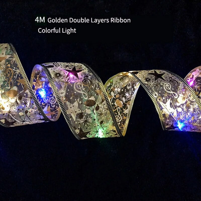 4M 157,48 collu divslāņu Ziemassvētku lente ar LED gaismām Ziemassvētku rotājumi Ziemassvētku eglītes rotājumi Jaungada sienas dekori