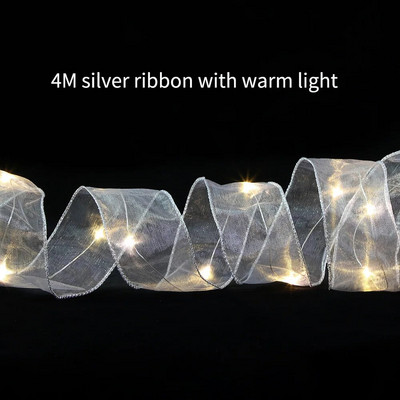 4M 157,48 collu divslāņu Ziemassvētku lente ar LED gaismām Ziemassvētku rotājumi Ziemassvētku eglītes rotājumi Jaungada sienas dekori