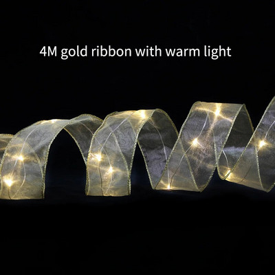 4M 157,48 collu divslāņu Ziemassvētku lente ar LED gaismām Ziemassvētku rotājumi Ziemassvētku eglītes rotājumi Jaungada sienas dekori