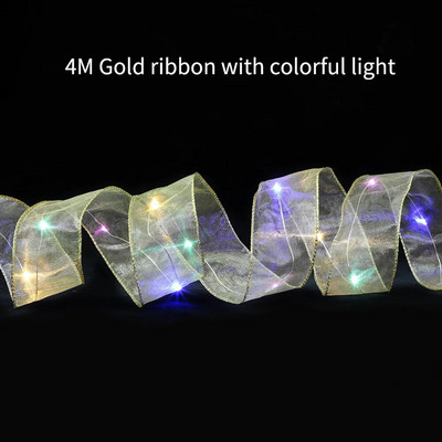 4M 157,48 collu divslāņu Ziemassvētku lente ar LED gaismām Ziemassvētku rotājumi Ziemassvētku eglītes rotājumi Jaungada sienas dekori