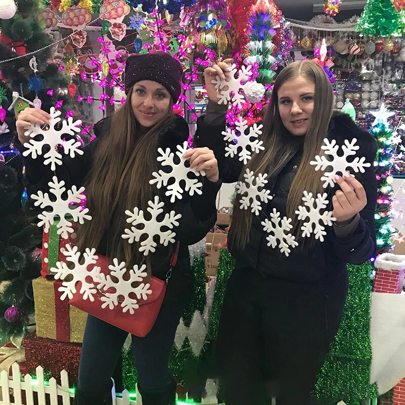 Jauni putuplasta sniegpārslu rotājumi Ziemassvētku eglītes iekaramie rotājumi 7,8 collu diametrā sniega pārslas Logu dekors DIY Amatniecības sniegpārslas