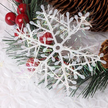 30 τμχ Χριστουγεννιάτικες νιφάδες χιονιού στολίδια Χριστουγεννιάτικο δέντρο κρεμαστό μενταγιόν Glitter Διακόσμηση νιφάδων χιονιού DIY Πρωτοχρονιάτικη διακόσμηση γιρλάντες