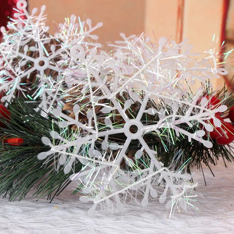 30kom božićnih pahuljica ukrasi božićno drvce viseći privjesak svjetlucavi ukras snježnih pahuljica DIY novogodišnji vijenci ukrasi