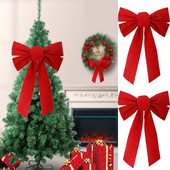 Kalėdų lankas Raudonas aksominis lankas Kalėdų eglutės puošmenos Ornamentas Didelis vainikas lankai Durų sienų dekoras Naujųjų metų Kalėdų vakarėlio dekoravimas