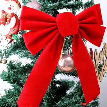 Χριστουγεννιάτικο φιόγκο Κόκκινο βελούδινο φιόγκο Χριστουγεννιάτικο δέντρο στολίδι Μεγάλο στεφάνι Φιόγκοι Διακόσμηση τοίχου πόρτας Πρωτοχρονιάτικο Χριστουγεννιάτικο πάρτι
