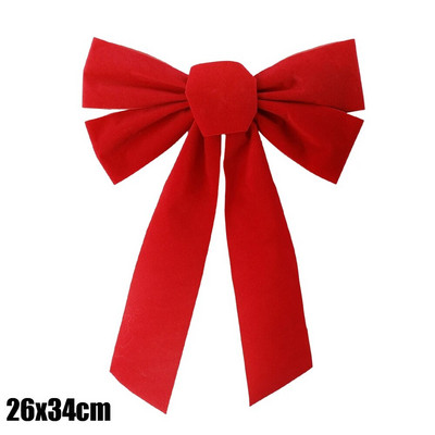 Kalėdų lankas Raudonas aksominis lankas Kalėdų eglutės puošmenos Ornamentas Didelis vainikas lankai Durų sienų dekoras Naujųjų metų Kalėdų vakarėlio dekoravimas