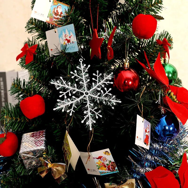 15gab 10cm plastmasas sniegpārsliņas viltotas sniegpārslas mākslīgais sniegs DIY roku darbs Ziemassvētku eglīšu rotājumi mājas rotājumi