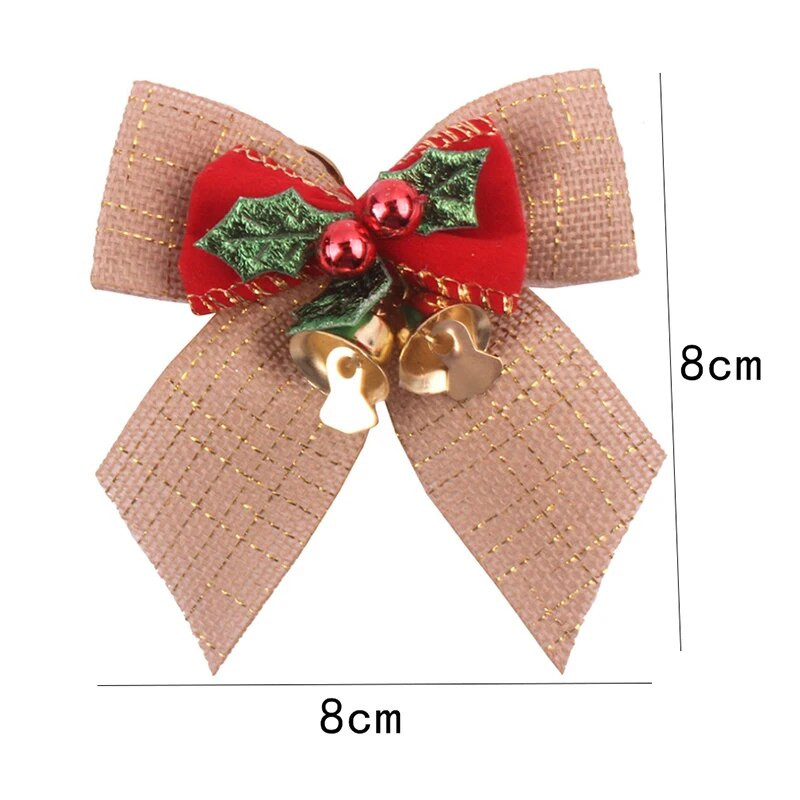 Početna Novogodišnja zabava Božićna mašna sa željeznim zvončićima Šareni božićni darovi Božićni vijenac Božićno drvce Mašna Dekoracije Dodatak