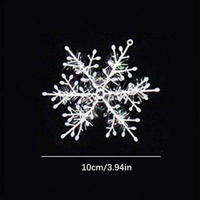 90 komada božićnih pahuljica ukrasa za božićno drvce, viseće svjetlucave dekoracije od snježnih pahuljica DIY novogodišnji vijenci za uređenje doma