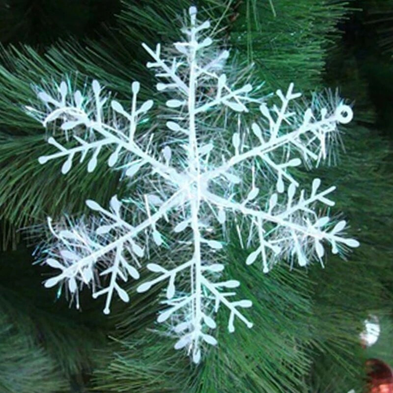 90 komada božićnih pahuljica ukrasa za božićno drvce, viseće svjetlucave dekoracije od snježnih pahuljica DIY novogodišnji vijenci za uređenje doma