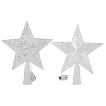 15cm Φωτεινό λαμπερό Star Tree Topper Decor Στολίδι LED Χριστουγεννιάτικο δέντρο Star Topper Διακοσμήσεις Fairy Light with Battery Box