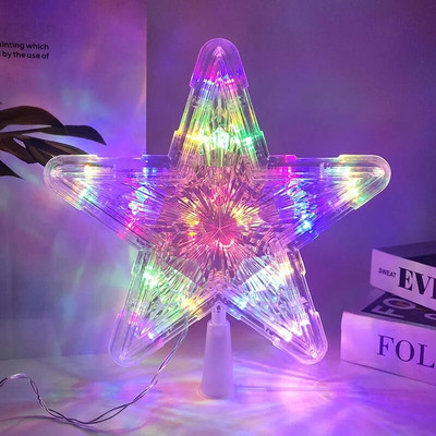 Zvjezdane lampice na vrhu božićnog drvca Božićno drvce LED zvjezdane noćne svjetiljke Ukrasi Božićni festival Party Nova godina Dom DIY Dekoracije