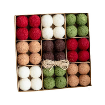 6/36GAB Ziemassvētku vilnas filca bumba sniega globusa bumbu rotājumi svētku kāzu ballītei Krāsainas filca bumbiņas Ziemassvētku rotaslietas